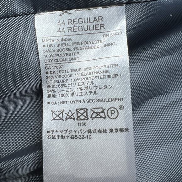 Banana Republic Men’s‎ Tailored Slim Fit Gray Plaid Suit Jacket Size 44R - Picture 9 of 9